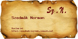 Szedmák Norman névjegykártya